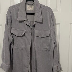 Ashley By 26 International Light Gray Corduroy Shacket